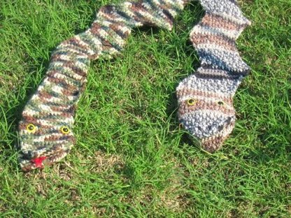 Crocheted Snake Puppet Scarf