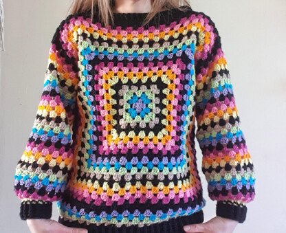 Scrapbusting Granny Square Jumper