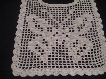 Filet Crochet Bib - Butterfly