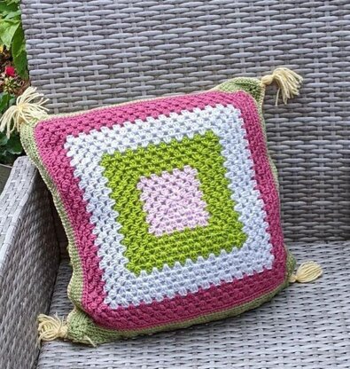 Jolly Hollyhocks cushion