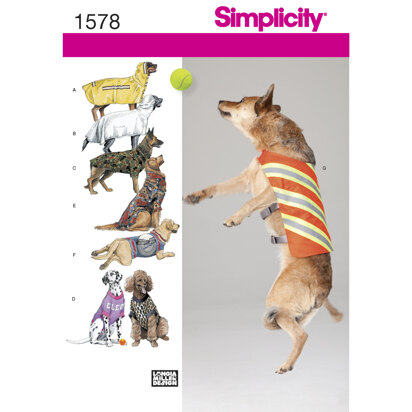 Simplicity Large Size Dog Clothes 1578 - Paper Pattern, Size OS (ONE SIZE)