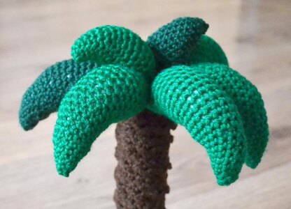 Palm tree and monkey ornament. Crochet amigurumi. Home decor