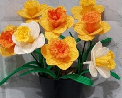 Crochet Daffodils flower