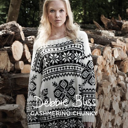Snowflake Dress -  Sweater Knitting Pattern for Women in Debbie Bliss Cashmerino Chunky