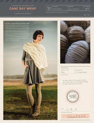 Cane Bay Wrap in Blue Sky Fibers Extra - 3815 - Downloadable PDF