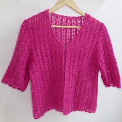 Marnie Plus - lacy rib jacket - knitting pattern