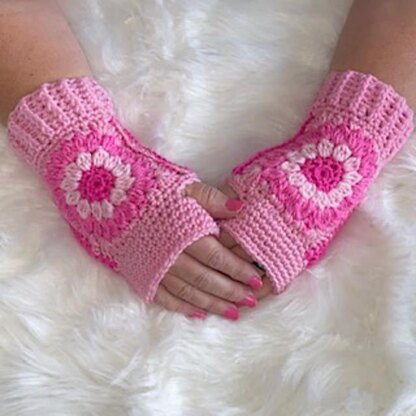 Sunflower Fingerless Gloves