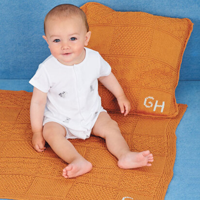 Patchwork Blanket and Cushions in Rico Baby Cotton Soft DK - 393 - Downloadable PDF