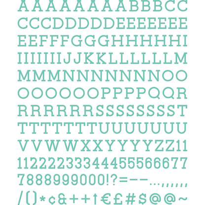 American Crafts DCWV Letterboard Letters & Characters 1" 188/Pkg - Teal