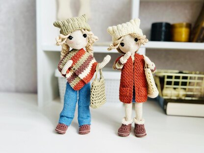 Crochet doll pattern, amigurumi doll, doll clothes, Indian Summer