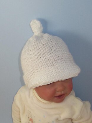 Baby Peak Cap Topknot Beanie Hat