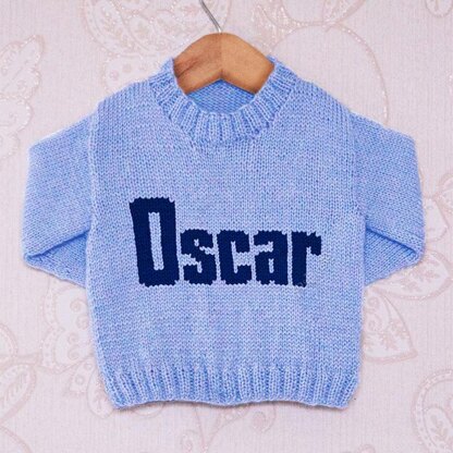 Intarsia - Oscar Moniker Chart - Childrens Sweater