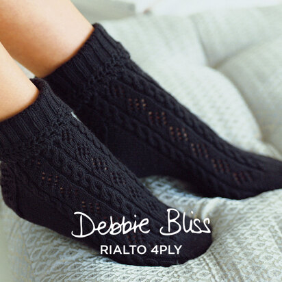 Cable & Lace Socks - Knitting Pattern for Women in Debbie Bliss Rialto 4 ply