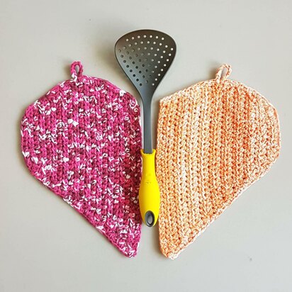 Half My Heart Crochet Hotpad