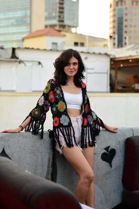 Astra crochet cardigan with fringe