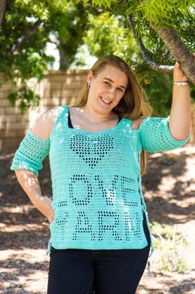 "I Love Yarn" Filet Crochet Top