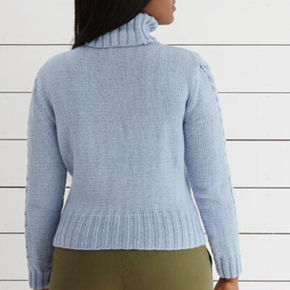Cropped Cable Sweater - Knitting Pattern For Women in Debbie Bliss Cashmerino Aran by Debbie Bliss