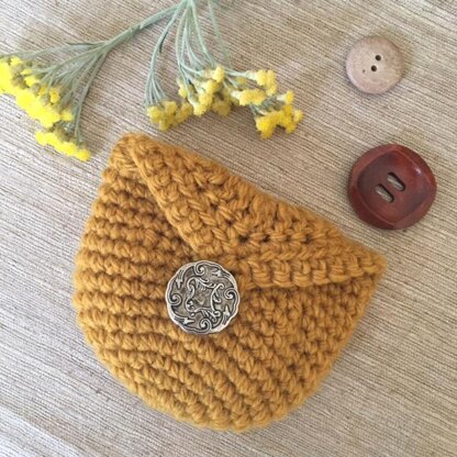 Coin Purse with Button GB Version Crochet pattern by Merrian Holland LoveCrafts