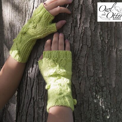 Twisted Vines and Butterflies Fingerless Mitts