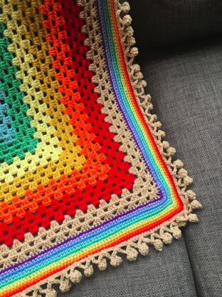 Over The Rainbow Granny Square Blanket