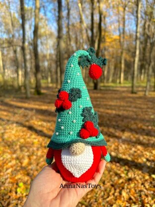 Christmas gnome in green hat