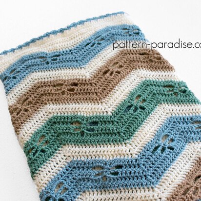 Dragonfly Chevron Blanket