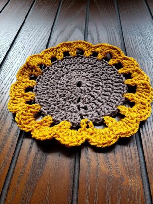 Crochet Sunflower Coasters