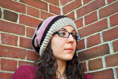 Simple Striped Slouchy Beanie Cap Hat