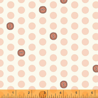Windham Fabrics Bubbies Buttons & Blooms - Polka Button Pink