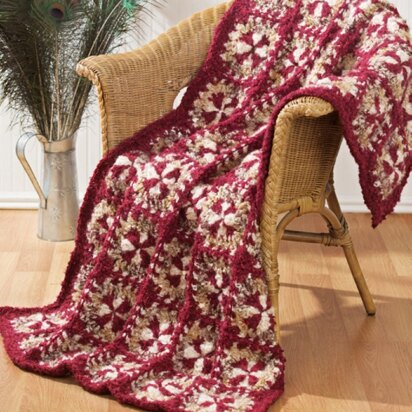 Crochet Rich Treasure Throw in Red Heart Light & Lofty - LW1599