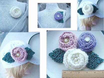 Knitted Rose and Leaves | Knitting Pattern 220