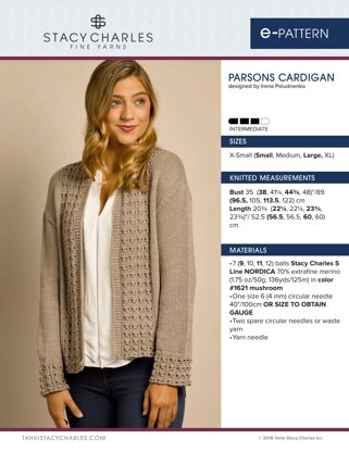 Stacy Charles Fine Yarns Parsons Cardigan PDF