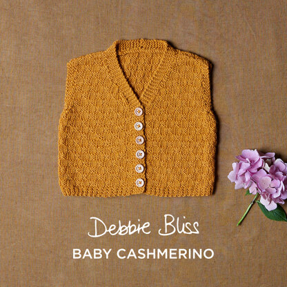 Super Simple Waistcoat - Free Knitting Pattern in Debbie Bliss Baby Cashmerino - Downloadable PDF