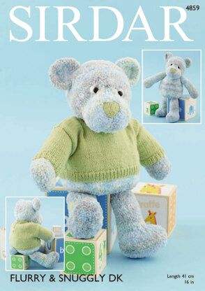 Bear with Sweater in Sirdar Flurry Chunky and Snuggly DK - 4859 - Downloadable PDF