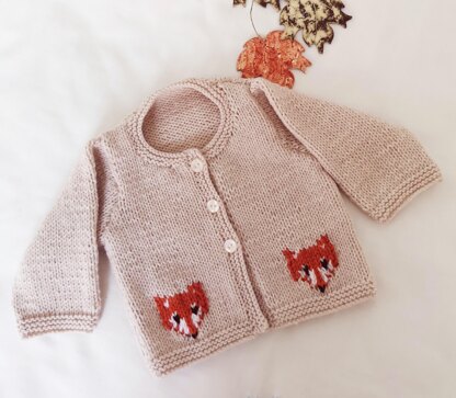 Baby Fox Cardigan and Hat.