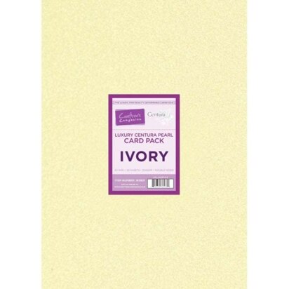 Crafters Companion Ivory - Luxury Double Sided Pearl A3 Card Pack 20 sheets