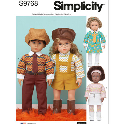 Simplicity 18" Doll Clothes by Elaine Heigl Designs S9768 - Sewing Pattern