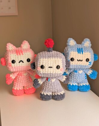 Crochet Robot and Robot Cat