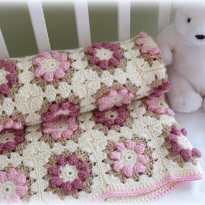 Baby Blanket with Roses