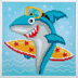 Vervaco Diamond Painting Kit Surfing Shark Diamond Painting Kit