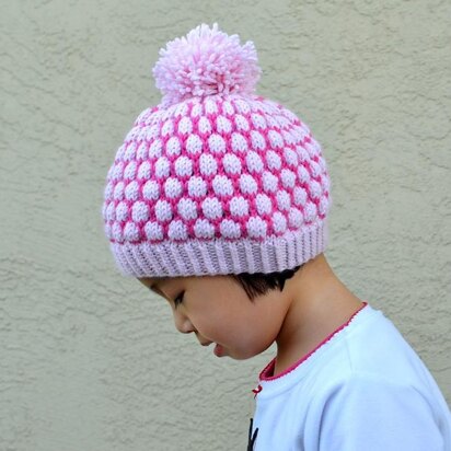 Shaded Bobble Stitch Hat - knitting pattern