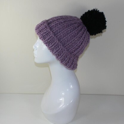 Super Chunky Rib Bobble Beanie Hat