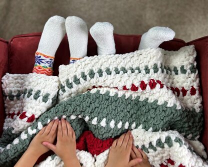 Christmas Lane Striped blanket