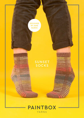 "Sunset Socks" - Free Socks Knitting Pattern in Paintbox Yarns Socks