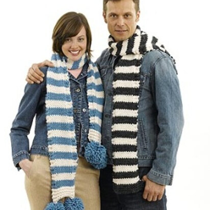 Man's Striped Scarf in Lion Brand Wool-Ease Thick & Quick - 50254-M