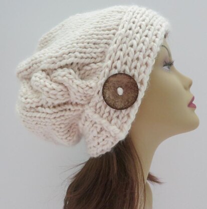 The Jenna Slouch Hat with Single Cable