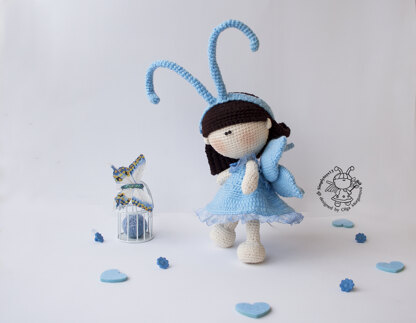 Butterfly Pebble doll