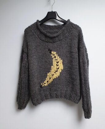Super chunky jumper with banana motif