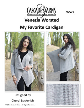 My Favourite Cardigan in Cascade Yarns Venezia Worsted - W577 - Downloadable PDF