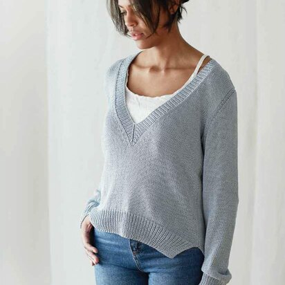 Porcelain Sweater in Erika Knight Studio Linen - Downloadable PDF